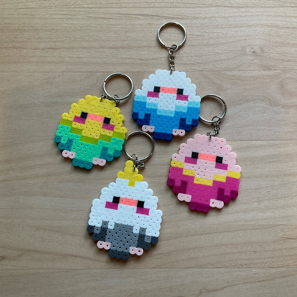 Handmade Bird Perler Bead Keychain